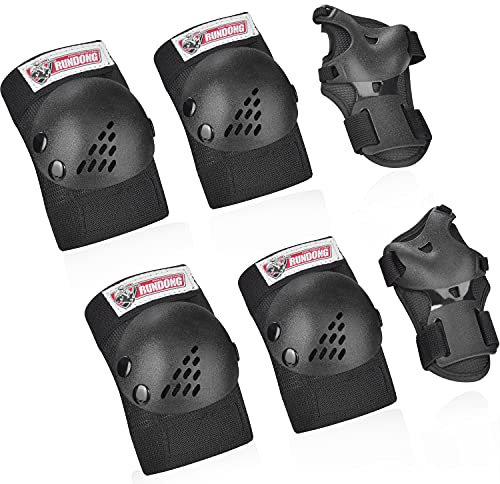 Youth/Kids Knee Pads Elbow Pad Wrist Guards Protective Gear Set for 3-15 Years Child Roller Skates Skateboard Inline Rollerblading Cycling BMX Bike Skating Scooter Riding and Other Outdoor Sports