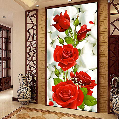 Nicole Knupfer Diamond Painting 5D Rose Full Bohrer Diamant Malerei Handgemachtes Kristall Strass Stickerei Bilder Wohnzimmer Wanddekoration (60X90cm)