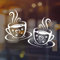 Tazas pegatinas de pared arte de cocina de vinilo de café calcomanía de decoración de la taza de azulejos blancos de transferencia pegatinas de la cita de la decoración del té, el café, el hogar