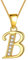 Aurora Tears Buchstabe B Halskette 925 Sterling Silber 18 Karat vergoldet Initiale B Alphabet Anhänger mit Zirkonia Schmuck Dating für Frauen DP0045B-Y