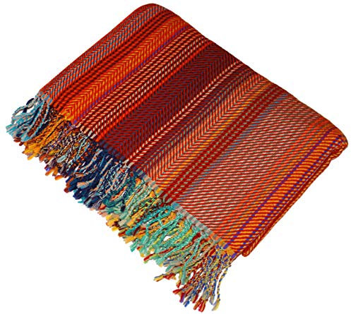 Lorenzo Cana Wolldecke Jacquard gewebt 100% Wolle vom Merinolamm Mehrfarbig flauschig Decke Wohndecke Sofadecke Wohndecke 9621177