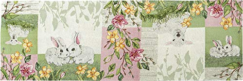 Sander TischläuferLambert Patch Gobelin hellgrün-rosé Größe 32x96 cm