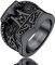 FaithHeart personalisierter Herren Siegelring Retro Viking Thors Hammer Fingerring Schwarz Mjölnir Ring Jungen Partnerring Freundschaftsring für Valentinstag Weihnachten