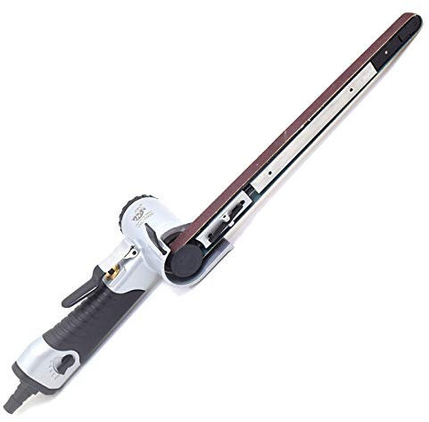 Pneumatic Air Belt Sander Finger File Polisher 10mm 1/2 Inch 24 Inch Perimeter with 2pcs Sander Paper 13 Inch for Buffing Vehicle Car Pneumatic Tools
