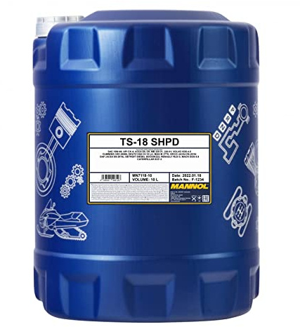 MANNOL 7118 TS-18 Dieselmotoröl 15W-40 CK-4 synthetisch, LKW, 10L | Synthetisches Mehrbereichsöl für Nutzfahrzeuge, DPF und EGR geeignet, Euro I-VI, ACEA E8/E11, MB 228.31, Volvo VDS-4.5