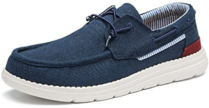 Bruno Marc Men's Slip-on Canvas Loafers Casual Boat Shoes,Size 9,Navy,SBLS223M