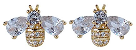 Biene Ohrringe Damen,S925 Silber Ohrringe Biene,Kreative Einfache Zirkon Biene Ohrringe,Modisches Schmuck Geschenke