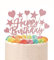 Decorazioni Torta Compleanno,11 pcs Happy Birthday Decorazioni Compleanno Torta Topper Cake Topper Compleanno Torta di Compleanno Finta,per Ragazze Ragazzi Donne Uomo Feste(Oro rosa)