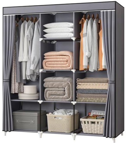 KEKIWE Portable Closet, Bedroom Wardrobe Closet for Hanging Clothes