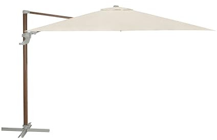 Dehner Sonnenschirm Zypern mit Schwenkmechanismus, eckig, UV-Schutz 80+, 264 x 300 x 300 cm, Aluminium/Polyester, beige