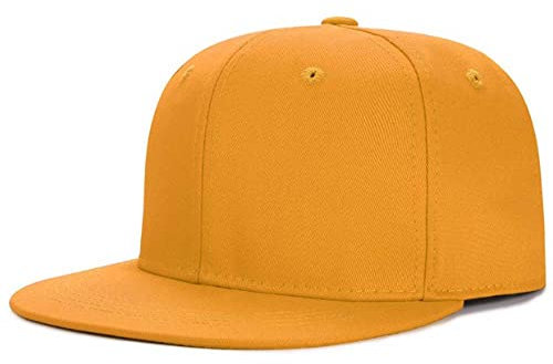 YEKEYI Unisex-Baseballkappe, einfarbiges Visier, Dad-Kappe, Angelmütze, verstellbarer Snapback-Hut, Unisex, Hip-Hop-Baseballkappe, gold, Einheitsgr��e