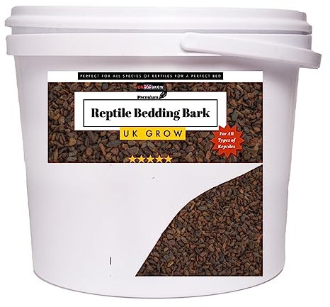 UK GROW 20L Bucket of Retile Bark Bedding 1l 2l 3l 5l 10l 20l 30l Forest Terrain Orchid Bark Chips Natural Terrain for Reptiles, Orchid Bark Chips