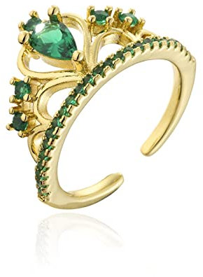 Bysonglezai Ringe Damen Ring Herren Schmuck Frauen Geschenk Einstellbare Benutzerdefinierte Ringeziegelkrone Liebe Smaragd Achat Geometrische Öffnung Einstellbarer Ring Natürlicher Rubin Frau 3