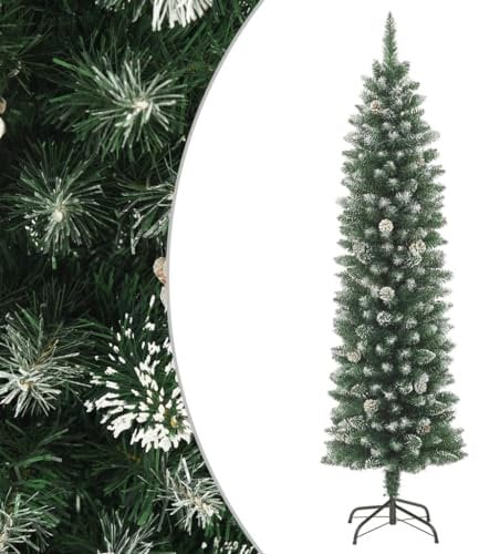 vidaXL Künstlicher Weihnachtsbaum mit Ständer Christbaum Tannenbaum Dekobaum Kunstbaum Weihnachten Dekoration Weihnachtsdeko Schlank 180cm PVC