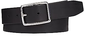 Tommy Hilfiger Herren Gürtel New Buckle Jeans 3,5 cm Ledergürtel, Schwarz (Black), 115