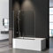 Duschwand für Badewanne 2-teilig Faltbar 120x140cm Schwarz Badewannenaufsatz, Klappbar Glas Duschabtrennung für Badewanne aus 6mm Sicherheitsglas (ESG) mit Nano Beschichtung