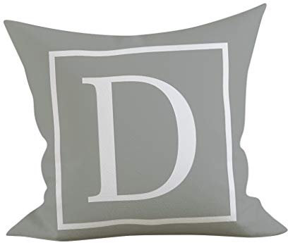 Pillowcase,FeiliandaJJ Grau Buchstaben Drucken Kissenhülle Kopfkissenbezug Rechteckig Dekoration Kissenbezug Super weich Sofakissen für Wohnzimmer Sofa Bed Home,45x45cm (D-1)
