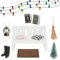 Mini Puppenhaus Zubehör 10 Stück,1：12 Miniatur Wichtel Zubehör,Mini-Holzhocker Regenstiefel Besen Teppiche Öllampen Weihnachtsbäume Bunte Lichter Bücher,Puppenhaus-Dekorationszubehör