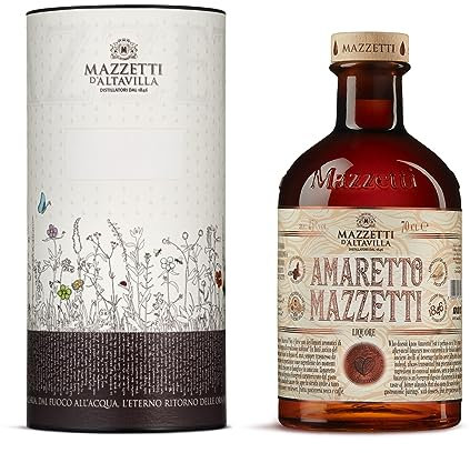 AMARETTO in CONFEZIONE REGALO | Mazzetti d'Altavilla di Monferrato | Il mitico e intramontabile digestivo dopo pasto dal inconfondibile gusto di mandorle amare | 70 cl