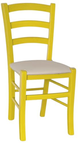okAffareFatto di Zimbardi Costanza Stuhl Venedig gelb mit Sitz Kunstleder creme beige