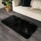 Sienna Small Rug for Bedroom, Fluffy Area Rugs for Living Room Thick Pile Non-Shedding Shaggy Bedside Rugs Super Soft Anti-Slip Floor Carpet, Black - 80 x 150cm