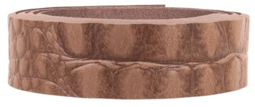 Lederriemen.com Vollleder Lederriemen WB-Kroko/Caiman, festes Büffelleder mit Krokoprägung, Farbe:braun, Breite:3.5cm breit