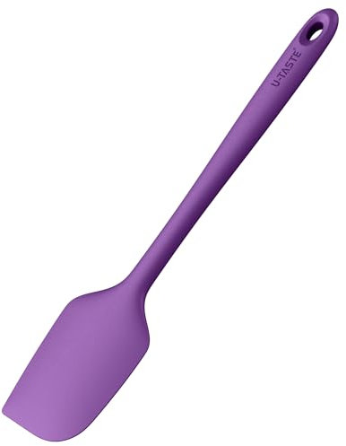 U-Taste 35,6cm Extra Großer Silikon Spatel: 250℃ Hitzebeständiger Langer Flexibler Gummispatel für Schalen & Antihaft-kochgeschirr, Nahtloses Backen Teigschaber für Mischen Schaben Kochen (Lila)