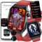 Fohatu Smartwatch 𝐛𝐥𝐮𝐭𝐳𝐮𝐜𝐤𝐞𝐫𝐛𝐥𝐮𝐭𝐳𝐮𝐜𝐤𝐞𝐫𝐦𝐞𝐬𝐬𝐮𝐧𝐠𝐄𝐂𝐆,𝐃𝐢𝐚𝐛𝐞𝐭𝐞𝐬 Smartwatch Mit Bluetooth-Anrufe,aktivitätstracker Mit Blutfette Harnsäure Blutdruck Monitor,Red
