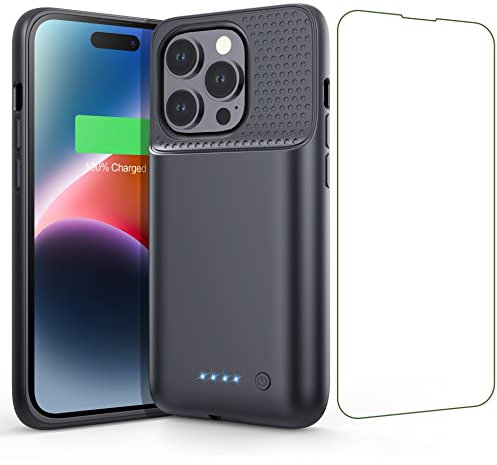 HETP Cover Batteria per iPhone 14 Pro (6,1), 7200mAh Cover Ricaricabile Custodia Batteria Cover Caricabatterie Portatile Battery Case, Sottile Batteria Ricaricabile Estesa per iPhone 14 Pro