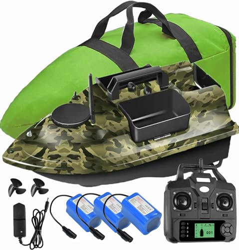 YLLLLY 12000mAh 500m GPS futterboot mit 3 Katapultbuchten. Köderboote zum Karpfenangeln mit GPS, 16 Speicherpunkten, mit Handtasche, Antennen, Propeller und andere (Futterboot 1-Kein Fischfinder)