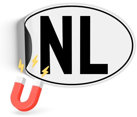 Finest Folia Länderkennzeichen Magnetfolie UV-Druck nach DIN Norm 17,5x11,5cm Kennzeichen Magnet Schild für Auto LKW Wohnmobil Bus wetterfest magnetisch RV005 27 Niederlande, Magnetfolie)