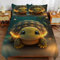ZHDEDSP 3D-Bettwäsche-Set mit Schildkröten-Motiv für Einzelbett, 135 x 200 cm, Kissenbezug 80x80 cm 2-teilig