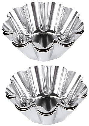 AUTSUPPL 6pcs Chrysanthemum Mold Stainless Steel Tartlet Pans Muffin Baking Cups for Egg Tart Cups Cakes Baking Tray
