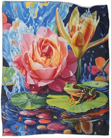 kaiyun Rose Decke Teenager Tree Frosch Bedruckte Decke Flauschig Weich Bequeme Plüschdecke Passend Für Schlafsofa Sofa 60x80inch(150x200cm)