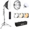 EZLucky 20 Softbox Lighting Kit, 3000K-6500K 85W LED Bulbs, Remote, 63 Tripod, Professional Softbox Photography Lighting Kit for Studio, Portrait, Video Recording