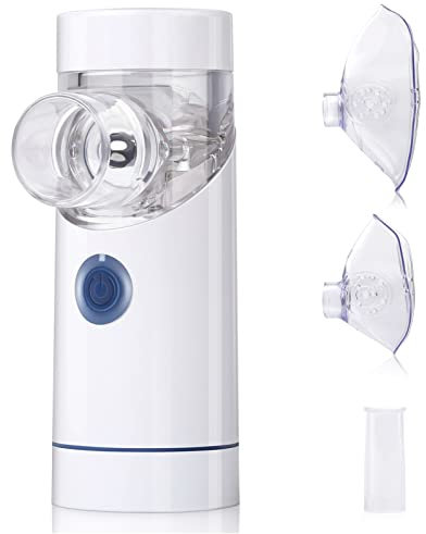 Inhalationsgerät tragbar Vernebler Set geräuscharmes Inhalator Vernebler mit Mundstück und Maske für Kinder und Erwachsene, wirksam bei Atemwegserkrankungen