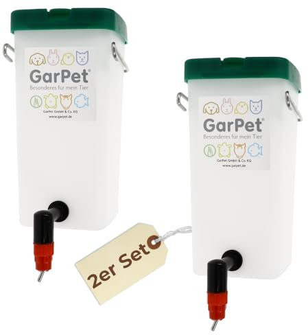 2X Nippeltränke 1000 ml Wassertränke Hühnertränke Kükentränke Trinkflasche Kaninchen Hamster Wasserspender Hasentränke Geflügeltränke