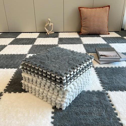Plush Interlocking Floor Mat, EVA Foam Carpet Tiles, Kids' Room Puzzle Rug, Square Floor Mat Tiles, Interlocking Plush Carpet, Nursery Play Mats, Bedroom Carpet Floor Tiles, Cushioned Interlocking Mat