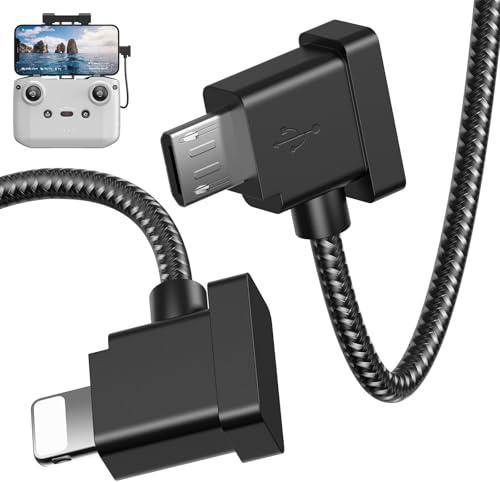 Cable de control remoto micro USB a iOS DJI para DJI Mavic Mini 1ª generación Mini SE DJI Mavic Pro Spark 2 Pro Zoom Mavic Air OTG Data Cable trenzado de nailon para iPhone 14 Plus 13 Pro 12 XR