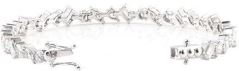 KnSam Weißgold 14 Karat 585 Armband Echtschmuck, Tennis Bettelarmband Damen mit Moissanit Rechteck, 14K Gold Gliederarmband für Damen, 19cm