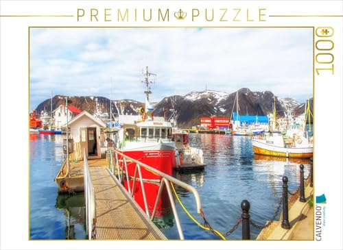 CALVENDO Puzzle Anlegestelle für Fischerboote, Honningsvag | 1000 Teile Lege-Größe 64 x 48 cm Foto-Puzzle für glückliche Stunden