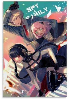 LNLEXTAR Anime Spy X Family Anime Poster Dekorative Malerei Leinwand Wandkunst Wohnzimmer Poster Schlafzimmer Malerei,Wandkunst Bilddruck Moderne Familienzimmer Dekor 12x18inch(30x45cm)
