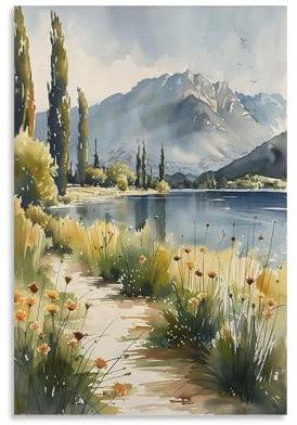 Lake Tahoe Aquarellgemälde Nationalpark Wandkunst Tahoe Poster Reisedruck Tahoe Wandkunst Lake Tahoe Prin Unframe 60 x 90 cm