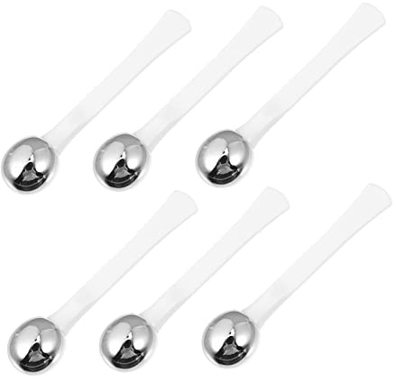 BIUDECO Augenmassagestäbchen zur Reduzierung von Augenringen Kompakter Tragbarer 6 Stück aus Metall Augencreme Applikator und Make Up Anwendung