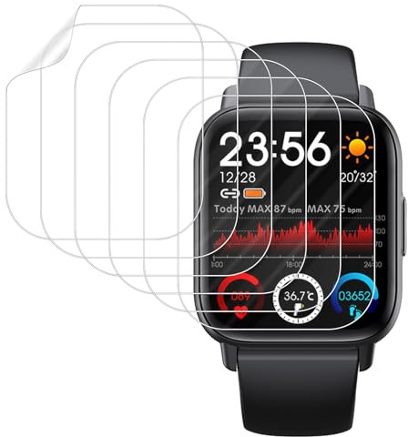 6 Piezas Protector de Pantalla para Apple Watch SE/6/5/4 (44mm), Película Protectora TPU Flexible Alta Definición, Cobertura Completa, Sin Burbujas, Resistente Arañazos, Ultra Delgado, Tacto Sensible