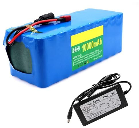 GNIUBBDB 36V 10Ah E-Bike Lithium Ion Battery Pack with 42V 2A Charger 10S4P Electric Bicycle Scooter Battery Built-in BMS for 250W 300W 350W 500W Motor XT60 Plug+T Plug