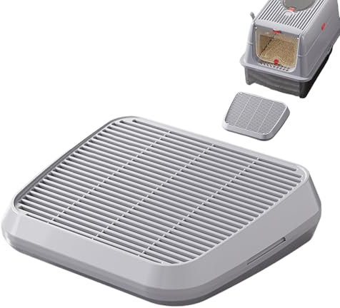 Moreeulsi Pet Toilet Front Step, Litter Box Step Ramp, Cat Litter Mat, Elevated Cat Litter Catcher Mat Ramp, Elevated Non-Slip Tray With Filter Function, Waterproof Kitten Toilet Front Stool For Home