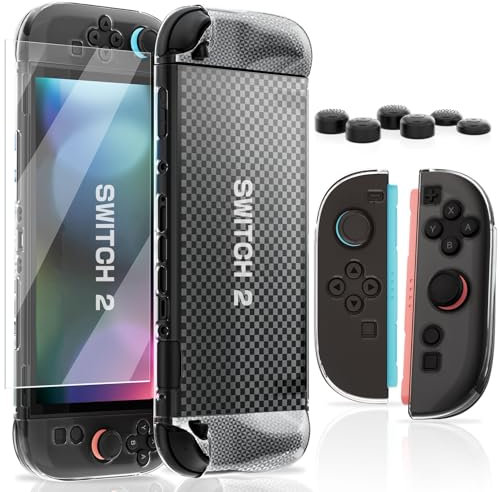 HEYSTOP Switch 2 Cover Protettiva per Console Nintendo Switch 2, Custodia Protettiva per PC con TPU Joycon Cover con Protezione per Lo Schermo per Accessori per Controller Nintendo Switch 2