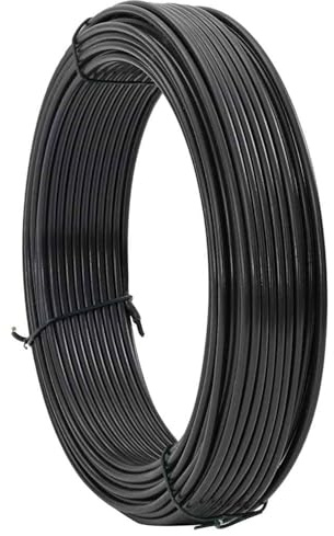 Gecheer Zaunbindedraht Anthrazit 33 m PVC-beschichteter Stahl PVC-beschichteter Metalldraht Spanndraht für Zaun Garten Basteln