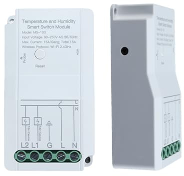 Durlo WiFi Smart Thermostat Module – DIY Temp & Humidity Sensor, 15A Dual Output, 2.4GHz Remote via Smart Life App